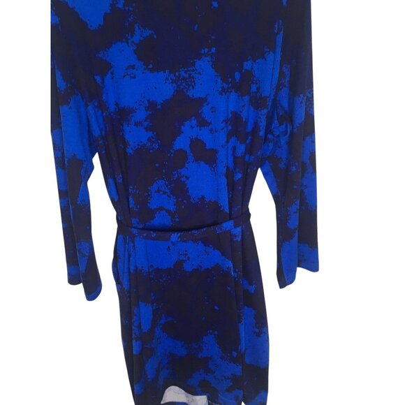 BumbleBella by Jill Martin Robe Womens 1X Blue Black Tie Waist Lounge Pockets - Picture 12 of 16